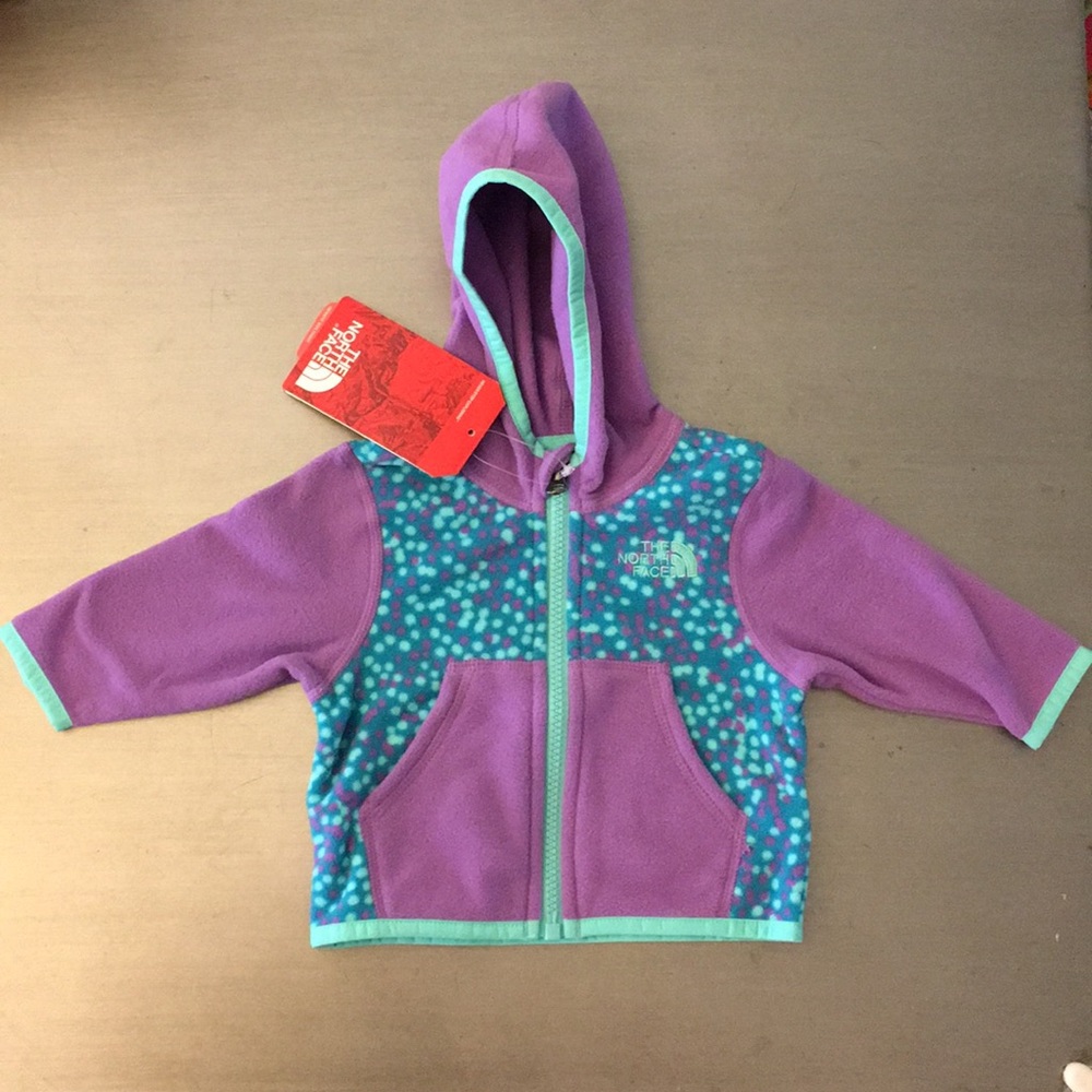 the north face purple polka dot fleece hoodie